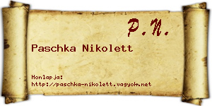 Paschka Nikolett névjegykártya